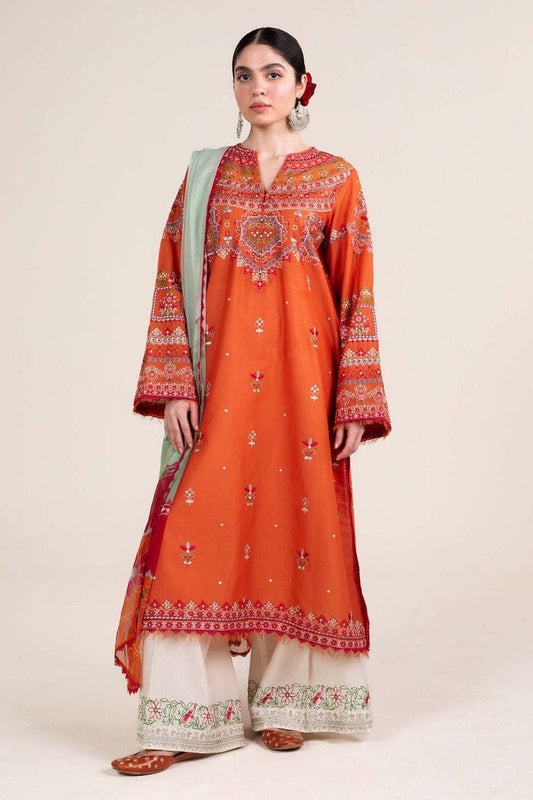 AS-71: Lawn Embroidered 3PC Suit with Chiffon Dupatta | Summer