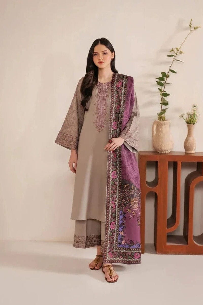 AS-34: Elegant Embroidered Lawn 3PC Suit for Daily Wear