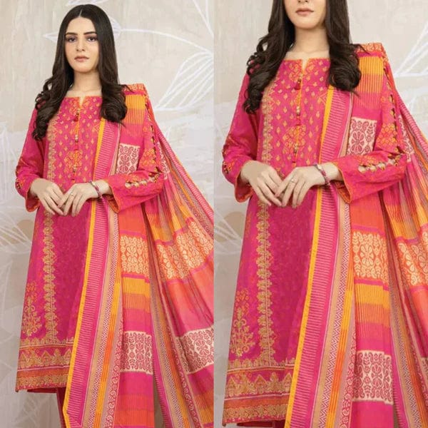 AD-718: Soft Printed Khaddar 3PC Suit | Cozy Winter Wear