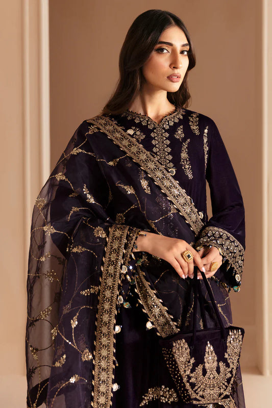 COSMIC DUSK: Luxury Velvet 3PC Suit in Deep Charcoal Tone