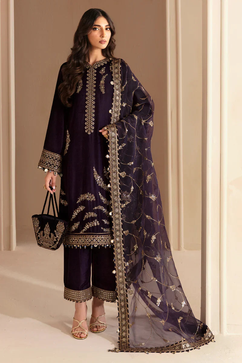 COSMIC DUSK: Luxury Velvet 3PC Suit in Deep Charcoal Tone