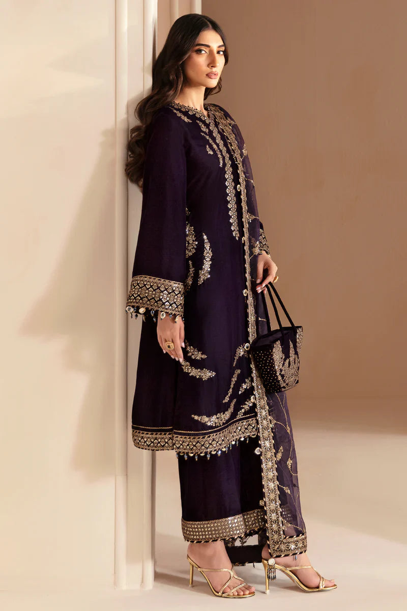 COSMIC DUSK: Luxury Velvet 3PC Suit in Deep Charcoal Tone