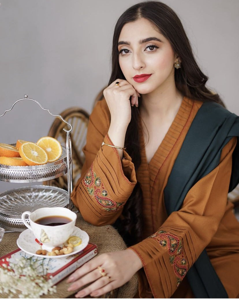 KHUSHI: Vibrant Embroidered 3PC Suit | Festive Collection