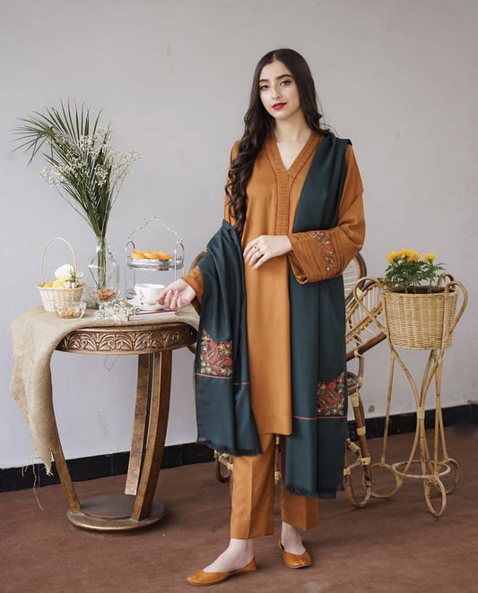 KHUSHI: Vibrant Embroidered 3PC Suit | Festive Collection