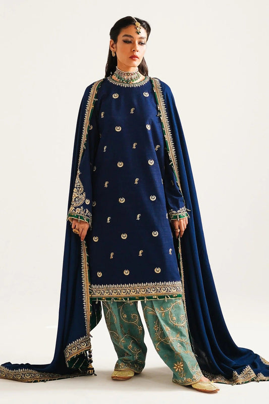 WS23-D1: Classic Embroidered Winter 3PC Suit | Essential Wear