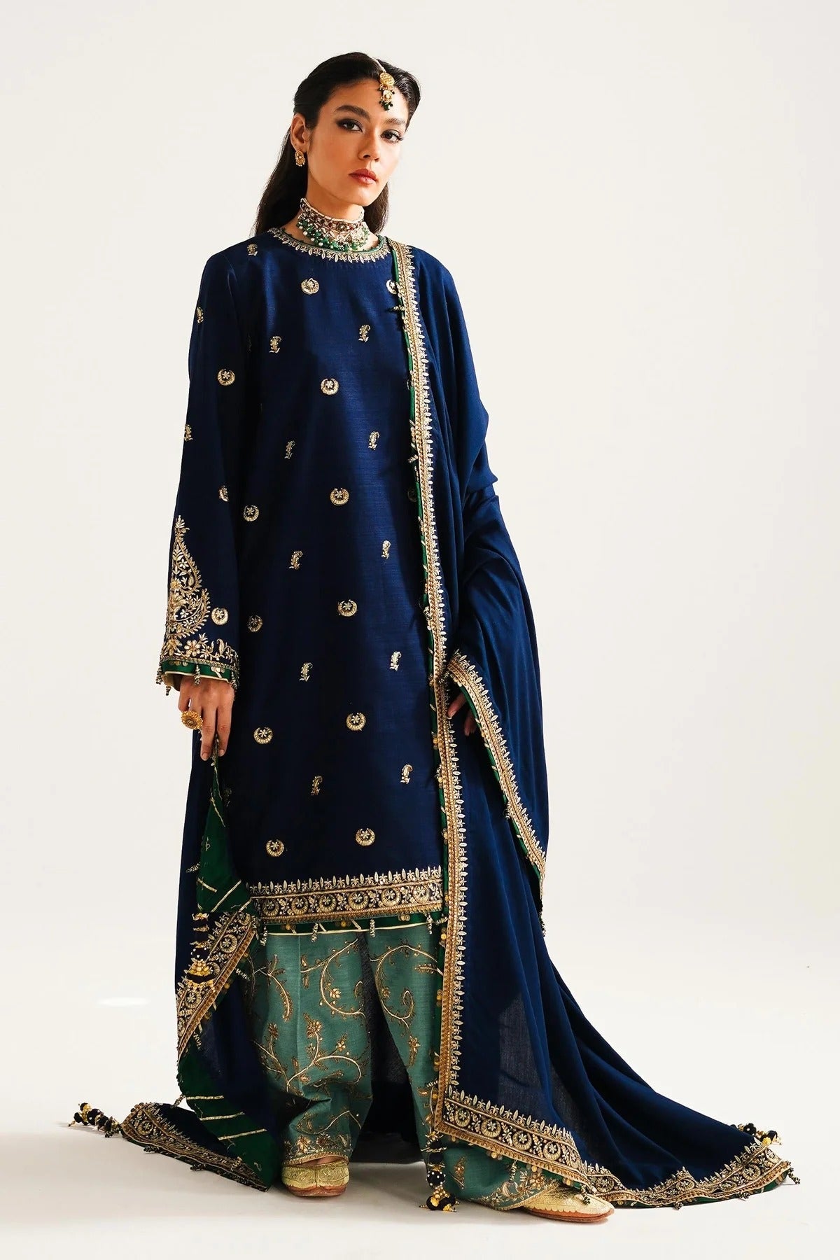 WS23-D1: Classic Embroidered Winter 3PC Suit | Essential Wear