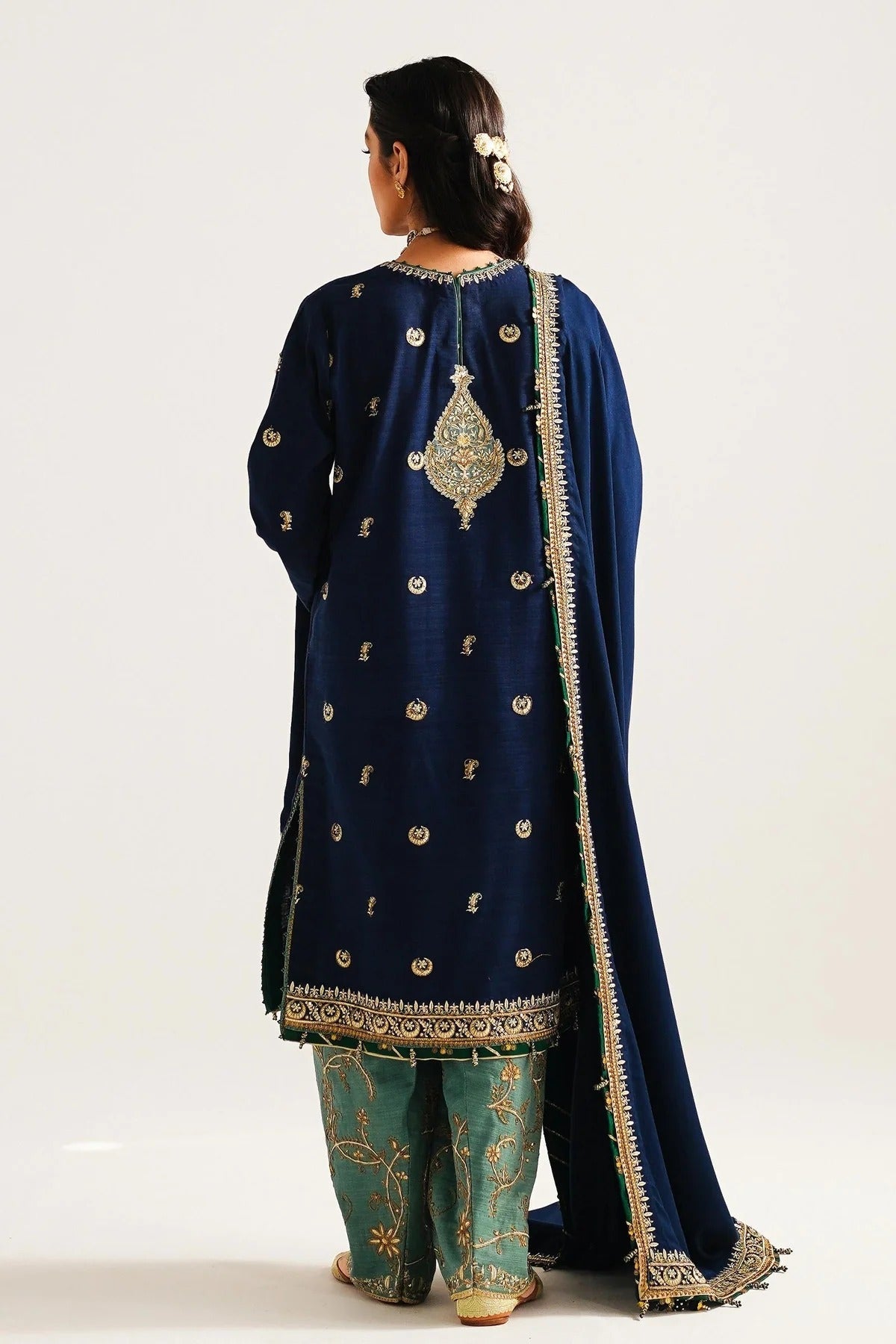 WS23-D1: Classic Embroidered Winter 3PC Suit | Essential Wear