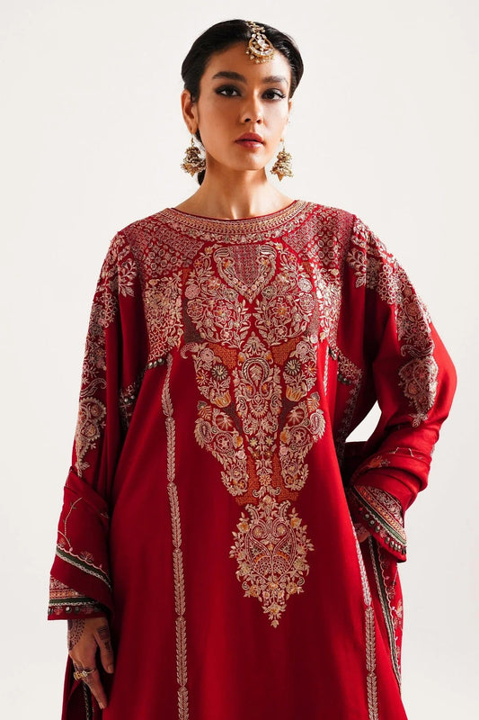 WS23-D8: Premium Embroidered Winter 3PC Suit | Festive Wear