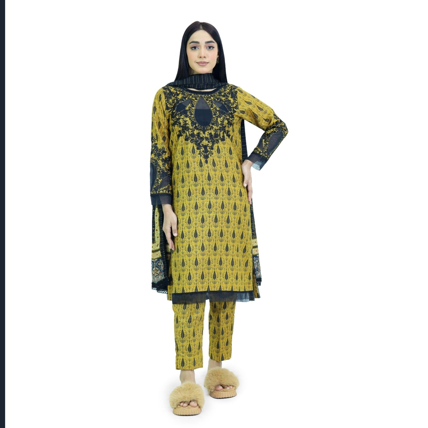 Soha: Elegant Embroidered 3PC Suit | Designer Collection