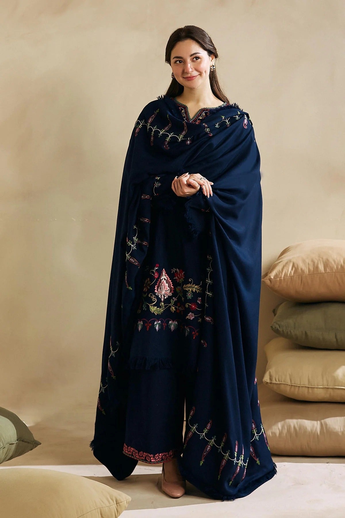 ZW23-1B: Classic Embroidered Winter 3PC Suit | Essential Wear