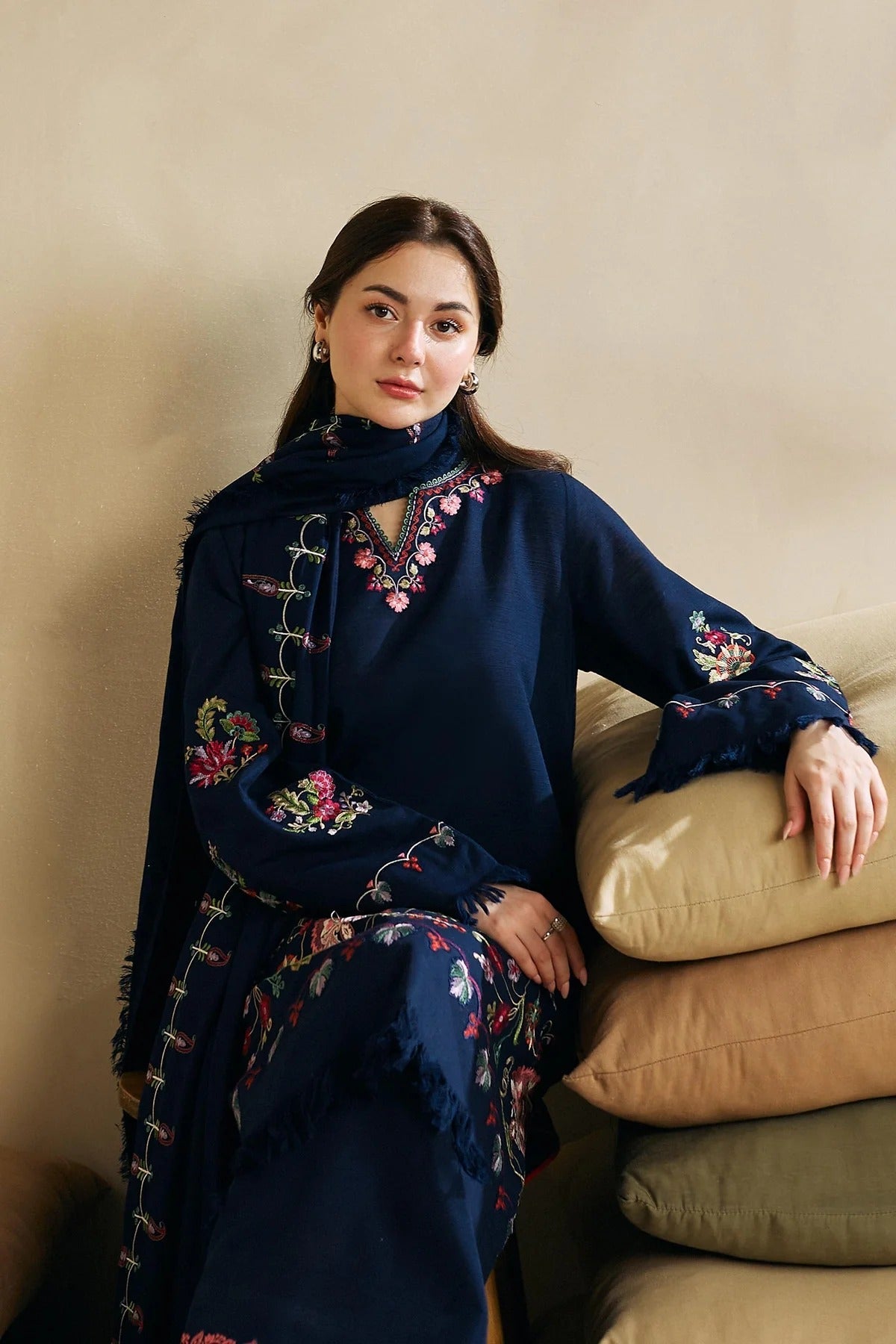 ZW23-1B: Classic Embroidered Winter 3PC Suit | Essential Wear