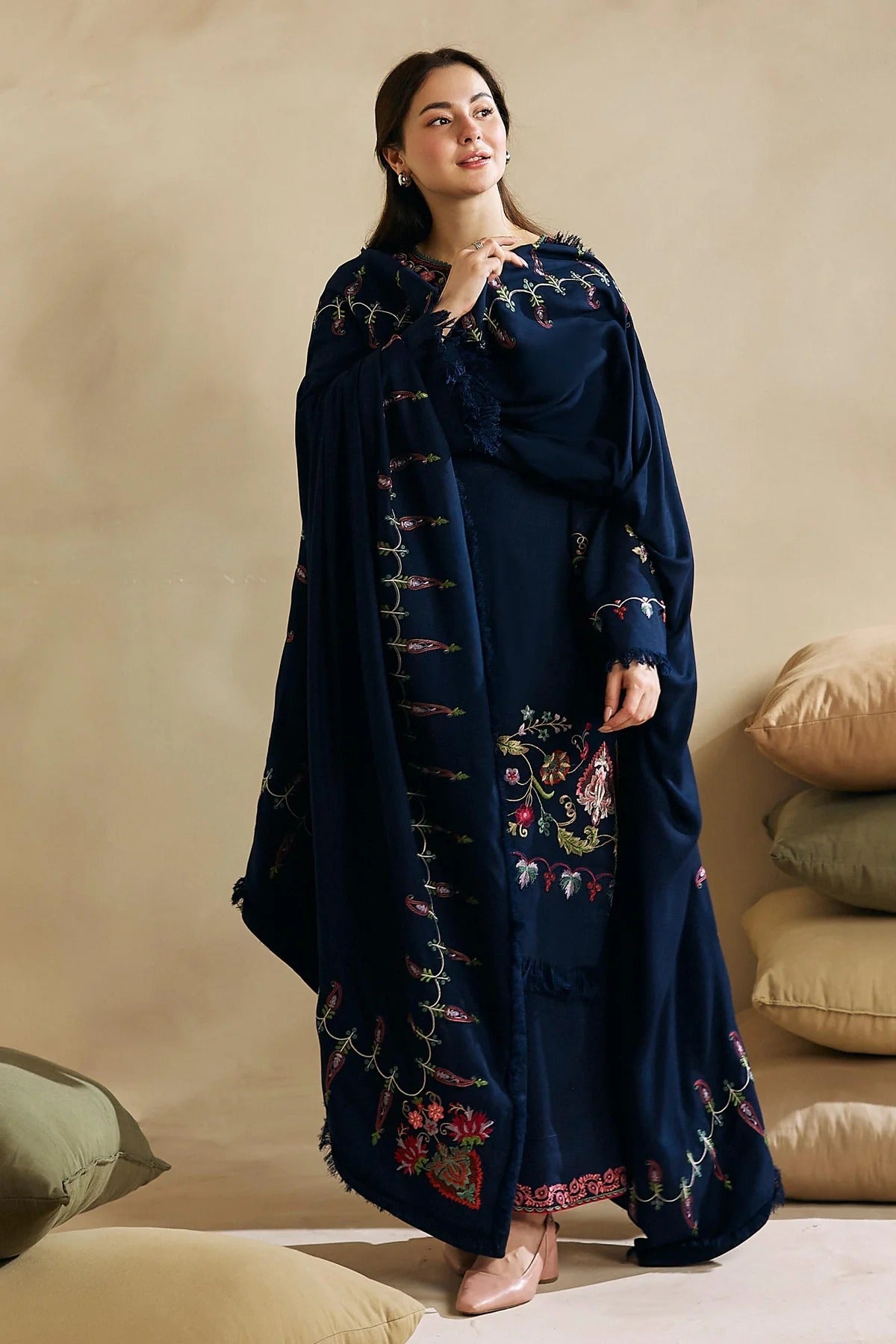 ZW23-1B: Classic Embroidered Winter 3PC Suit | Essential Wear