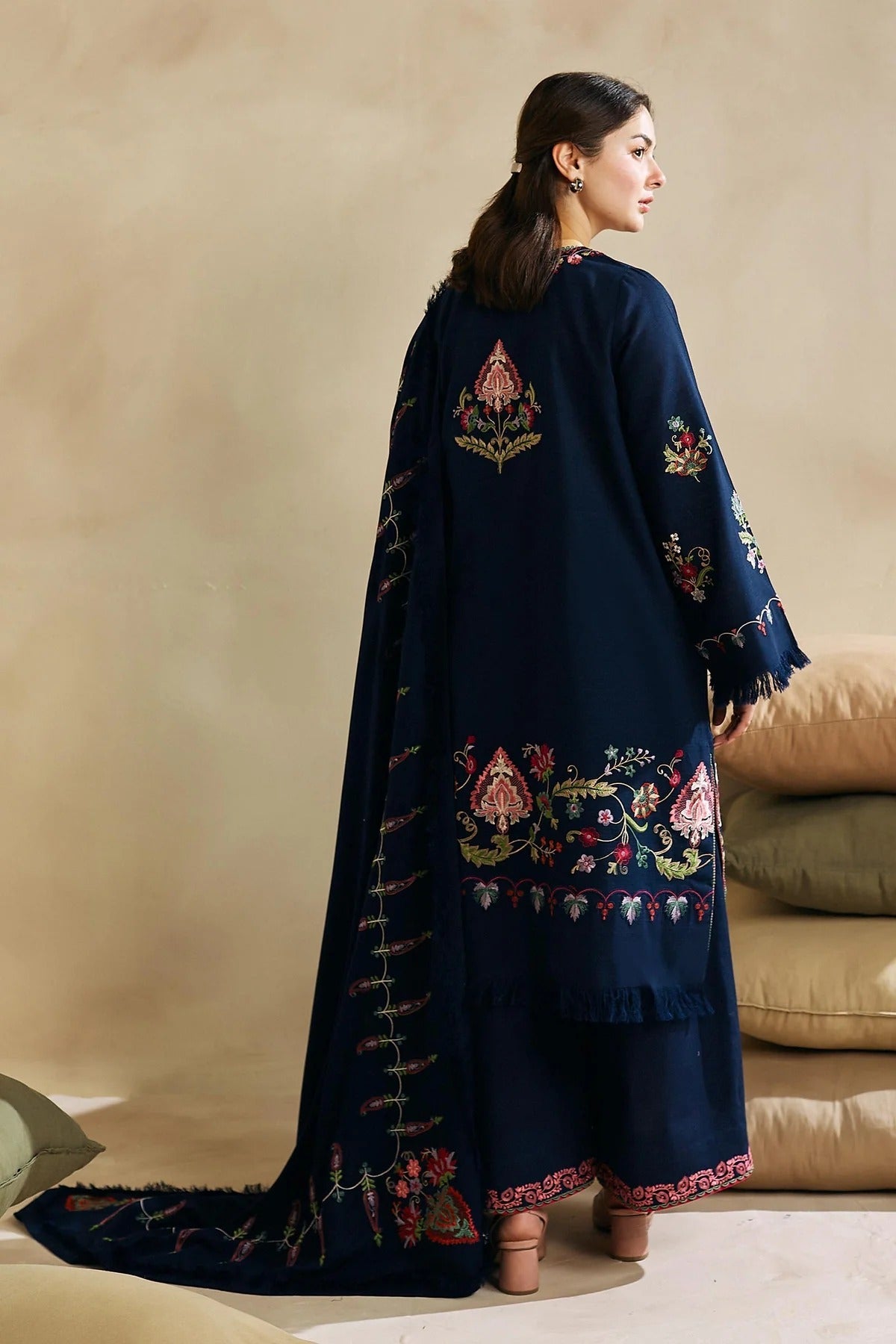 ZW23-1B: Classic Embroidered Winter 3PC Suit | Essential Wear