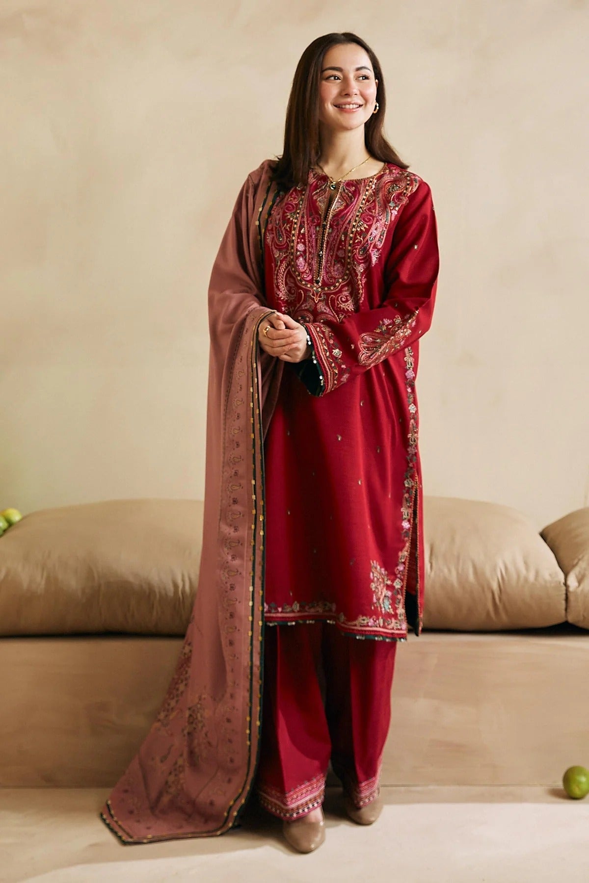 ZW23-2B: Comfortable Embroidered Khaddar 3PC | Daily Winter