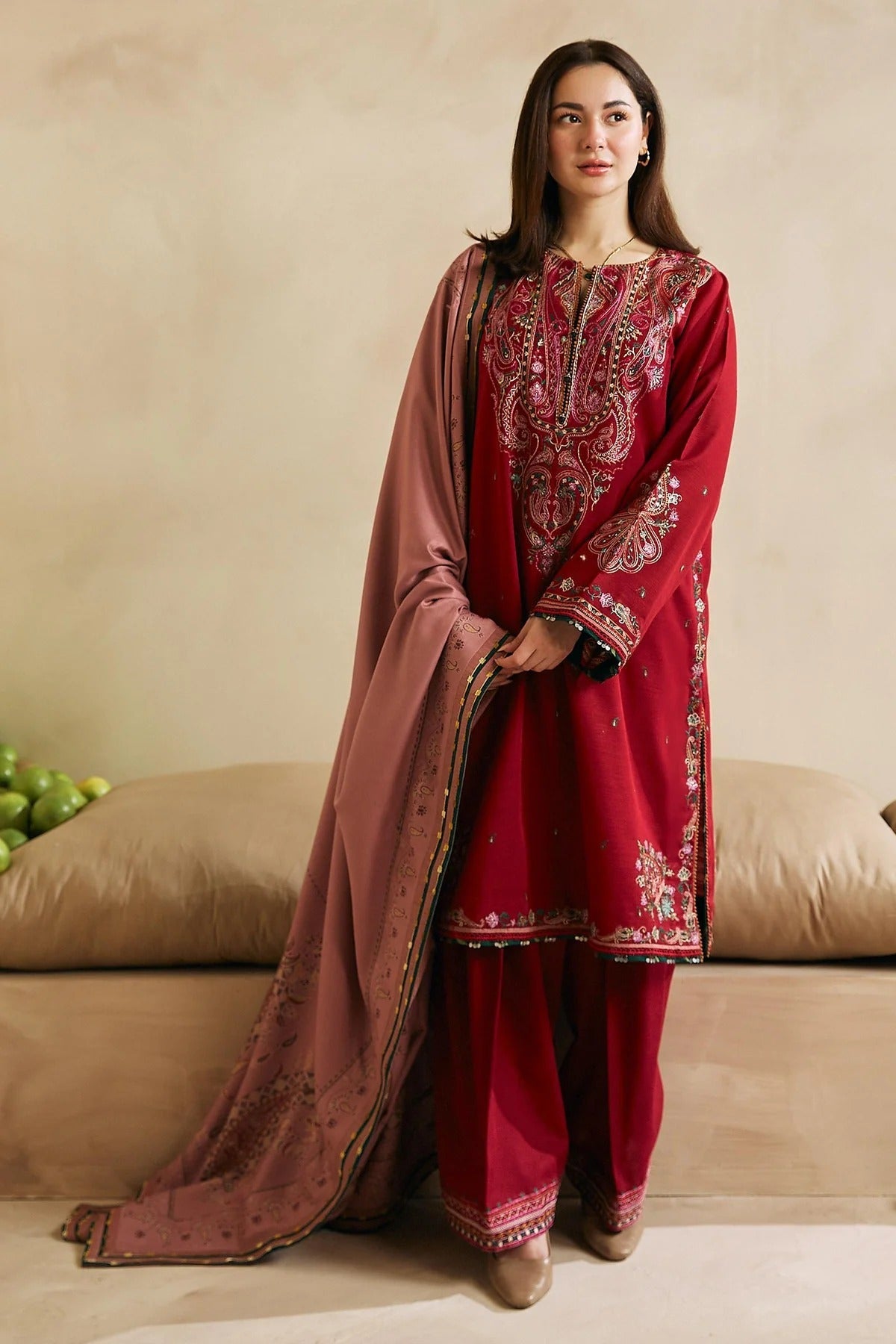 ZW23-2B: Comfortable Embroidered Khaddar 3PC | Daily Winter