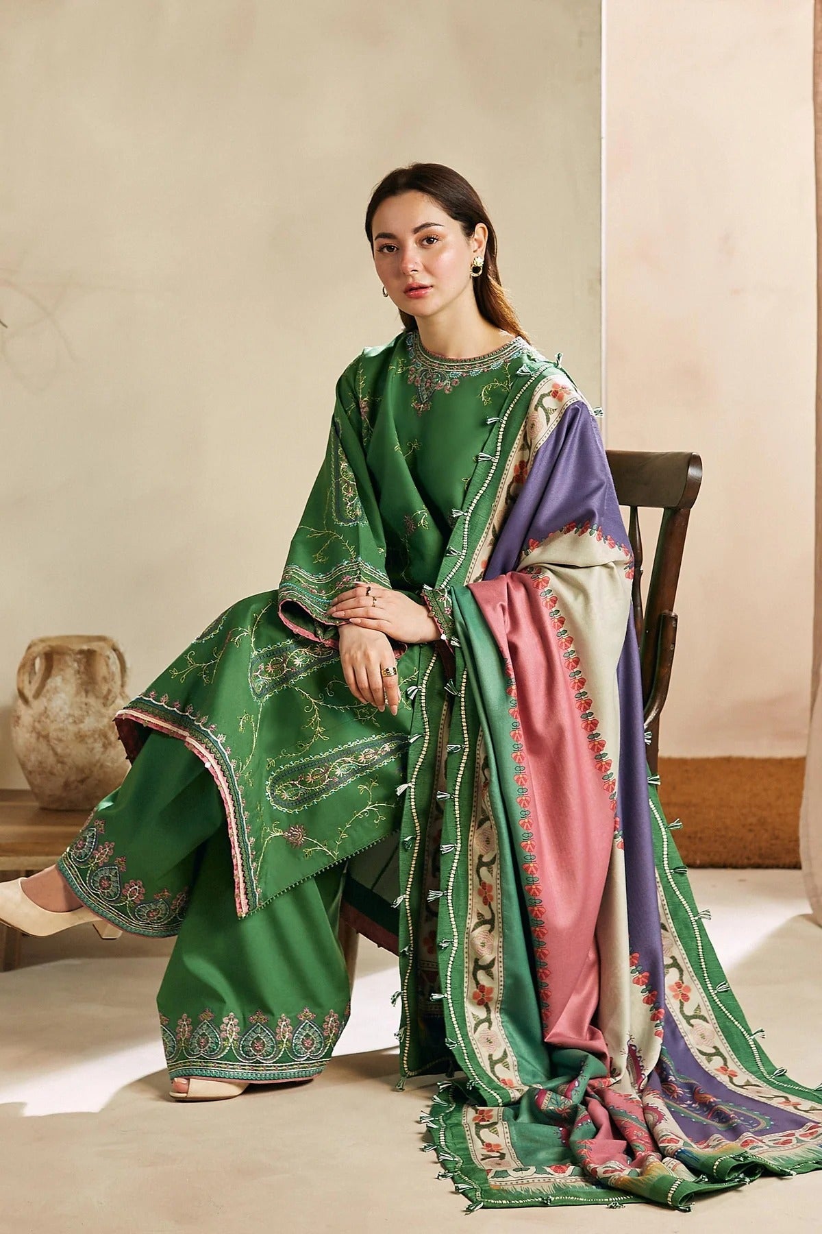 ZW23-3B: Versatile Embroidered Winter 3PC Suit | Stylish Wear