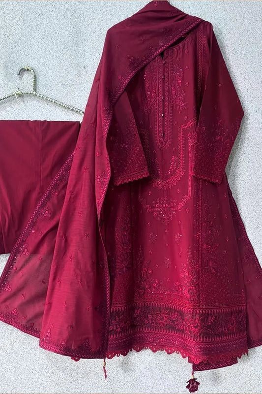 Gulnaar Zarkash: Luxury Zari Work 3PC Suit for Formal Events