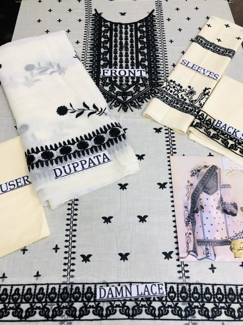 Agn-68: Elegant Lawn Embroidered 3PC Suit | Premium Summer Wear